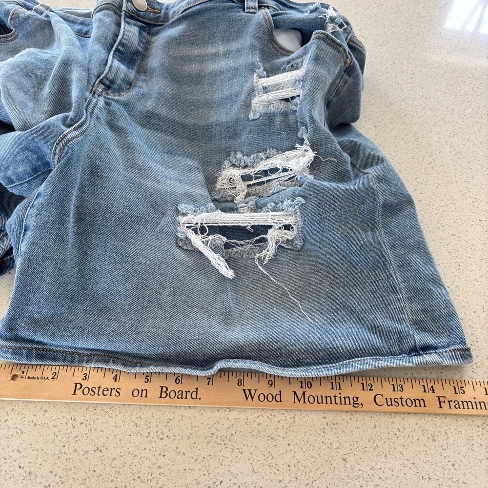 Lane Bryant Distressed Stretch Denim Jean Shorts Women Plus Size 24 Bermuda Boho - Picture 8 of 16